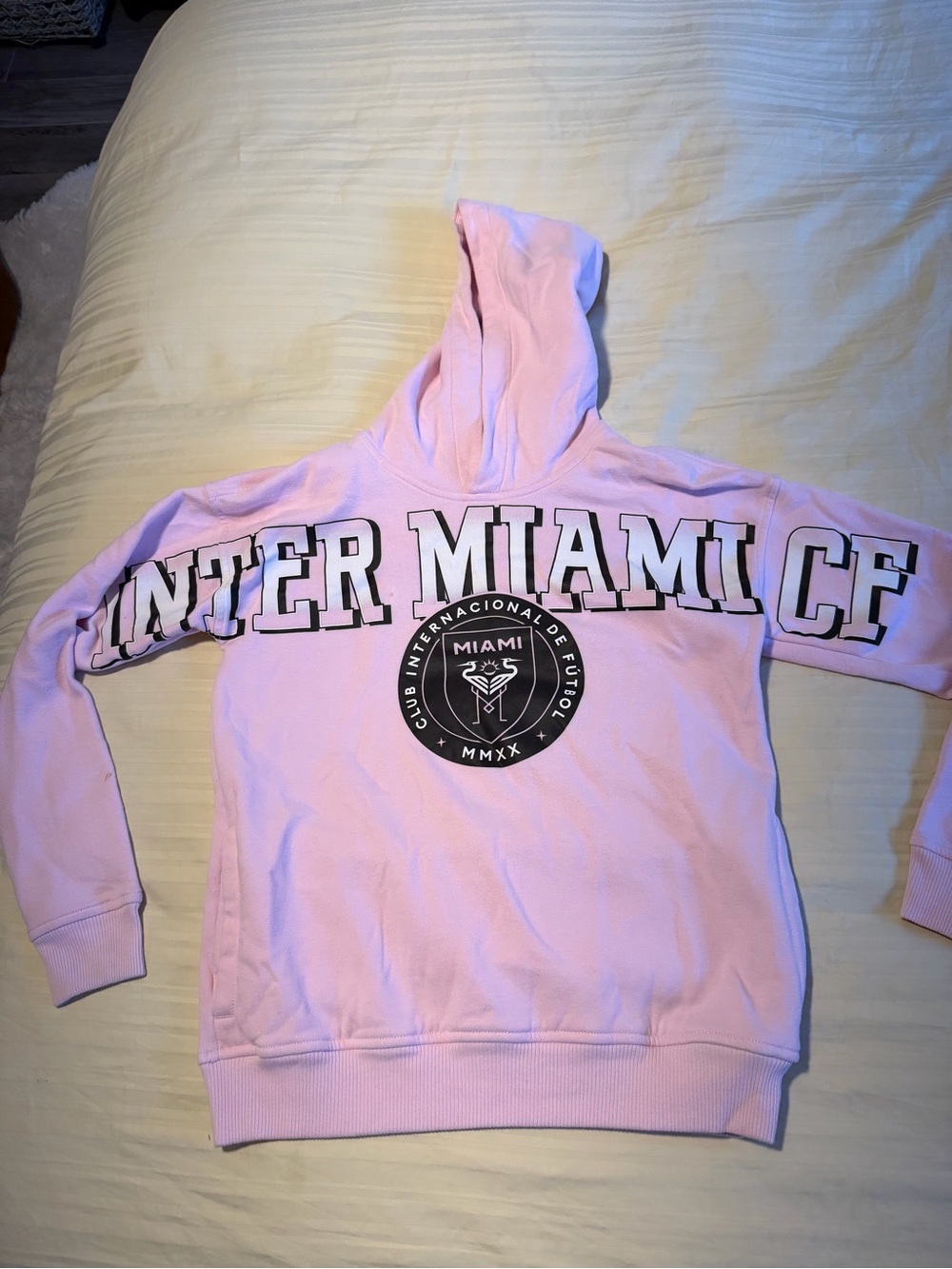 Inter Miami CF Pink Hoodie Youth Size 13/14 MLS Soccer Sweatshirt